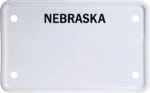 USA license plate Nebraska black text