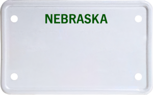 USA license plate Nebraska green text