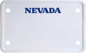 USA license plate Nevada blue text