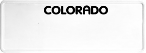 USA license plate Colorado black text