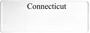 USA license plate Connecticut black text