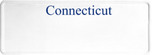 USA license plate Connecticut blue text