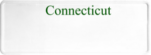 USA license plate Connecticut green text