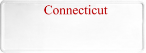 USA license plate Connecticut red text