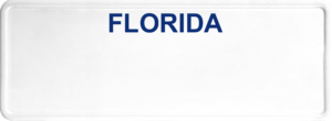 USA license plate Florida blue text