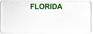 USA license plate Florida green text