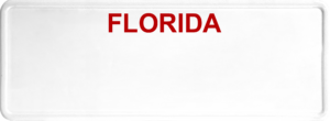 USA license plate Florida red text