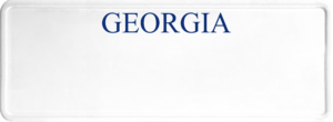 USA license plate Georgia blue text