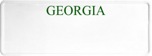 USA license plate Georgia green text