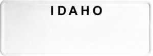 USA license plate Idaho black text