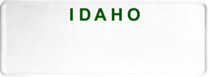 USA license plate Idaho green text