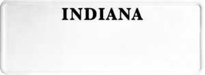 USA license plate Indiana black text