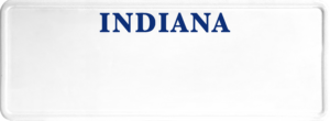 USA license plate Indiana blue text