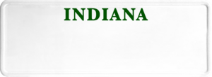 USA license plate Indiana green text