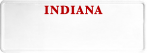 USA license plate Indiana red text