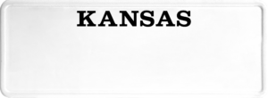 USA license plate Kansas black text