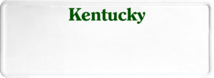 USA license plate Kentucky green text