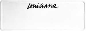 USA license plate Louisiana black text