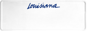 USA license plate Louisiana blue text