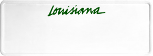 USA license plate Louisiana green text