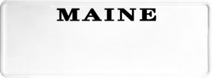 USA license plate Maine black text