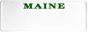 USA license plate Maine green text
