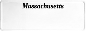 USA license plate Massachusetts black text
