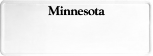 USA license plate Minnesota black text