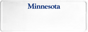 USA license plate Minnesota blue text