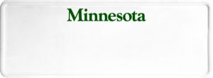 USA license plate Minnesota green text