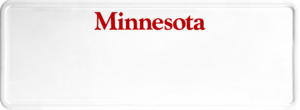 USA license plate Minnesota red text