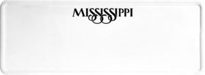 USA license plate Mississippi black text
