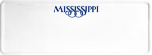 USA license plate Mississippi blue text