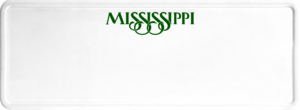 USA license plate Mississippi green text