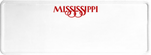 USA license plate Mississippi red text