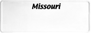 USA license plate Missouri black text