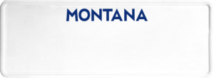 USA license plate Montana blue text
