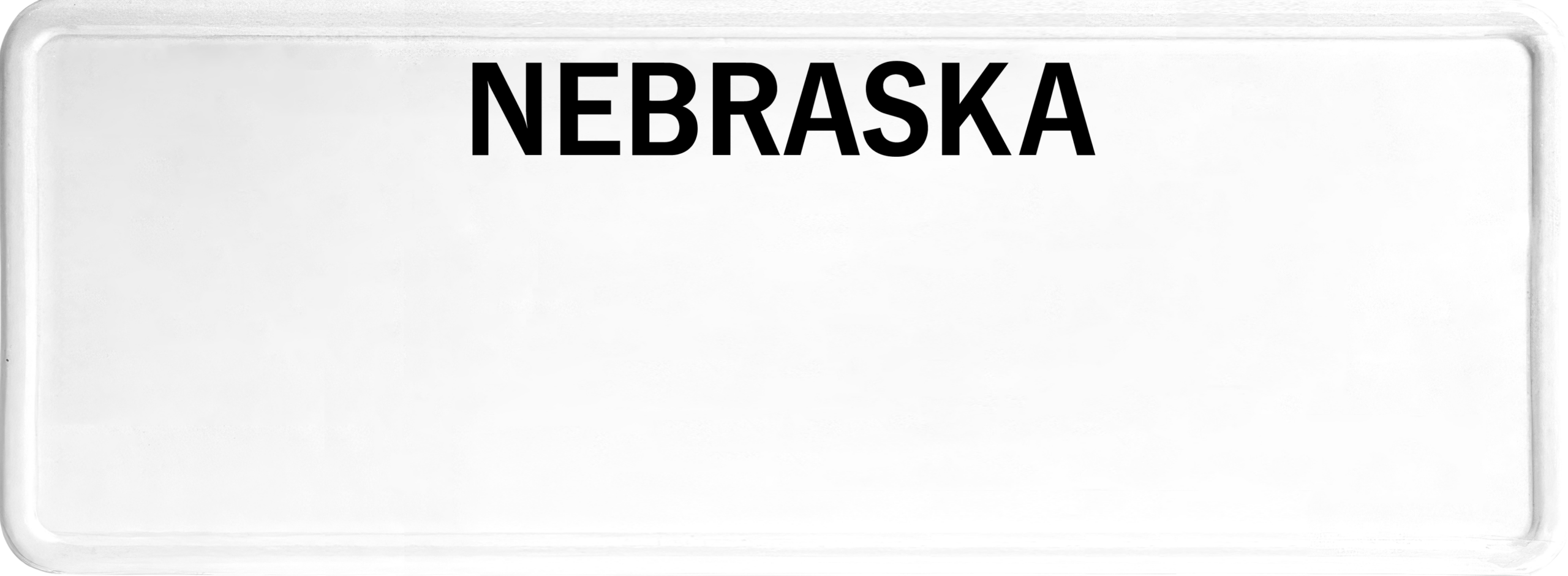 USA license plate Nebraska black text
