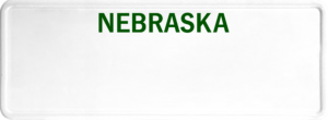 USA license plate Nebraska green text