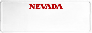 USA license plate Nevada red text