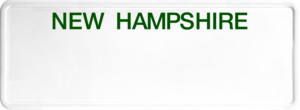 USA license plate New Hampshire green text
