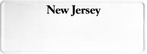 USA license plate New Jersey black text