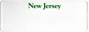 USA license plate New Jersey green text