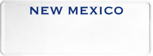 USA license plate New Mexico blue text