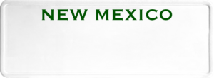 USA license plate New Mexico green text