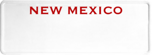 USA license plate New Mexico red text