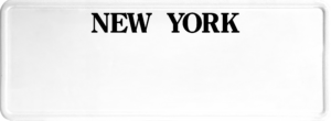 USA license plate New York black text