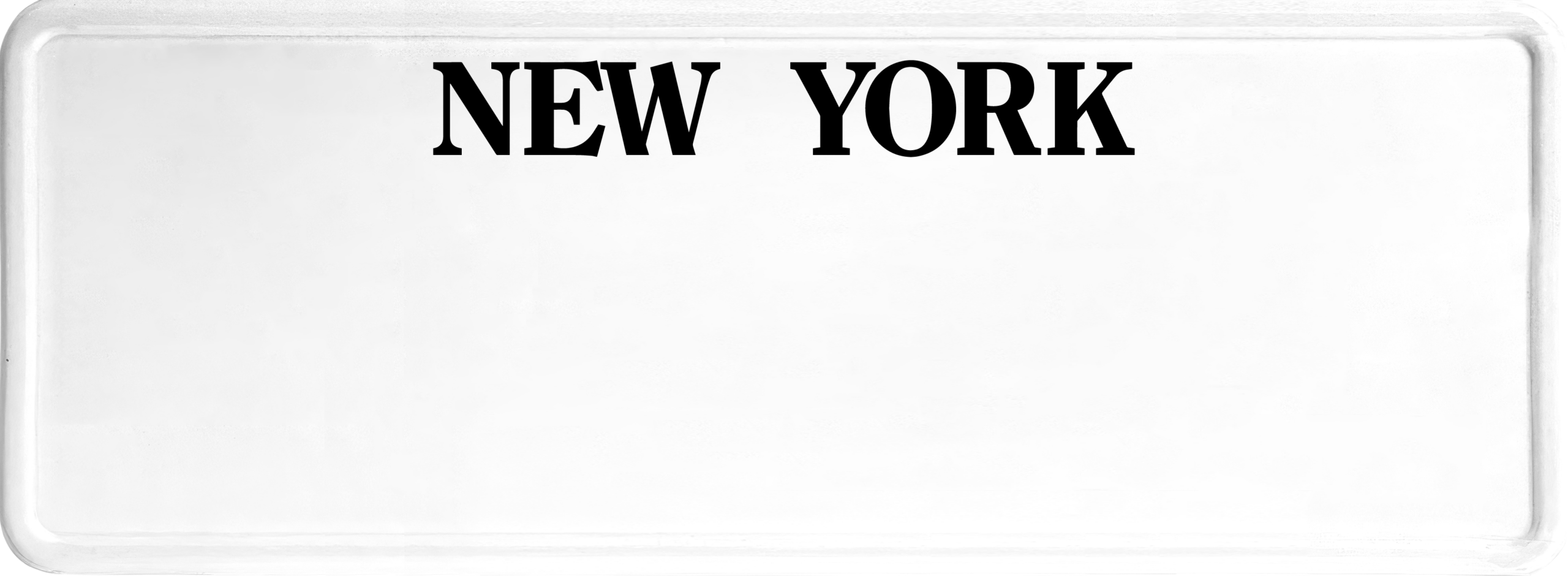 USA license plate New York black text