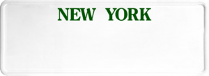 USA license plate New York green text