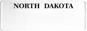 USA license plate North Dakota black text